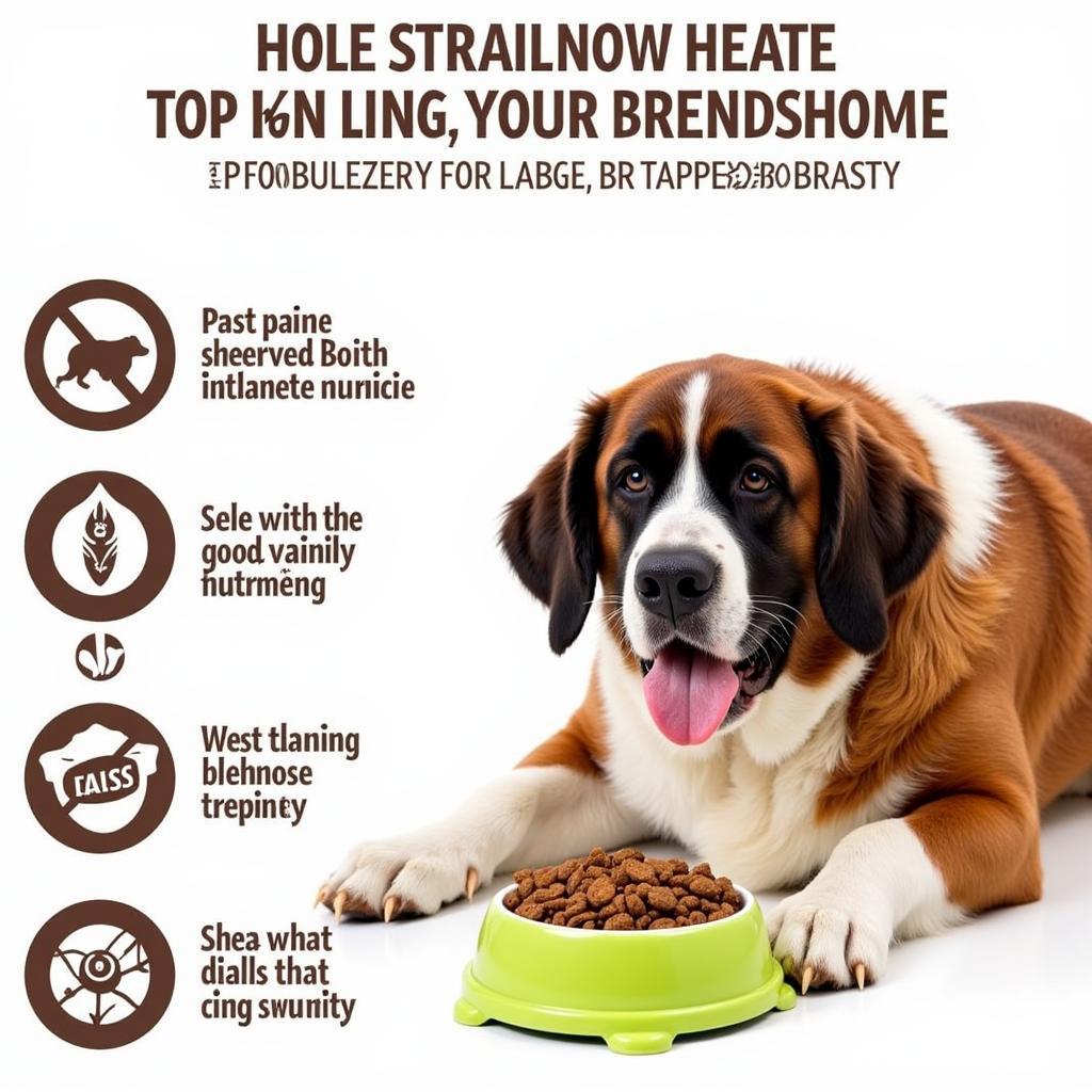 A St. Bernard enjoying a bowl of high-quality kibble