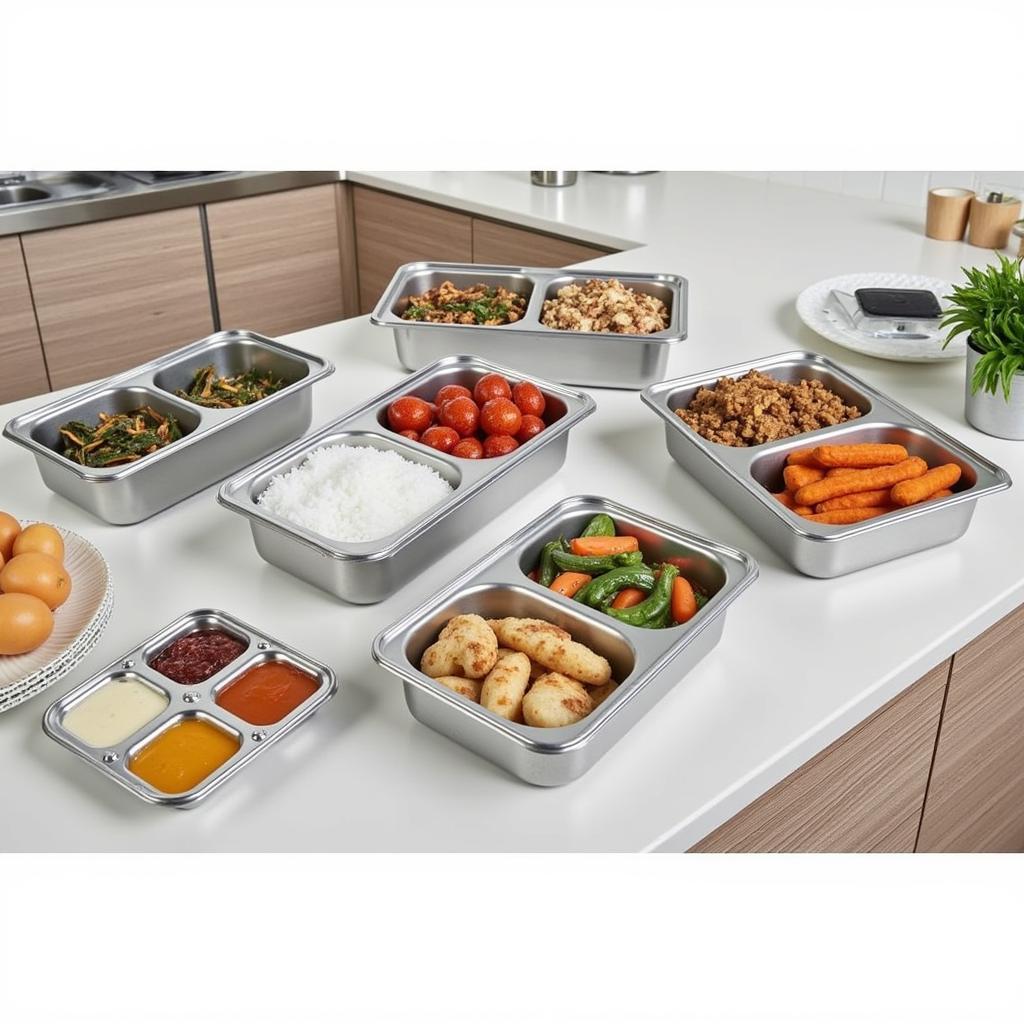 Durable Stainless Steel Compartment Food Trays