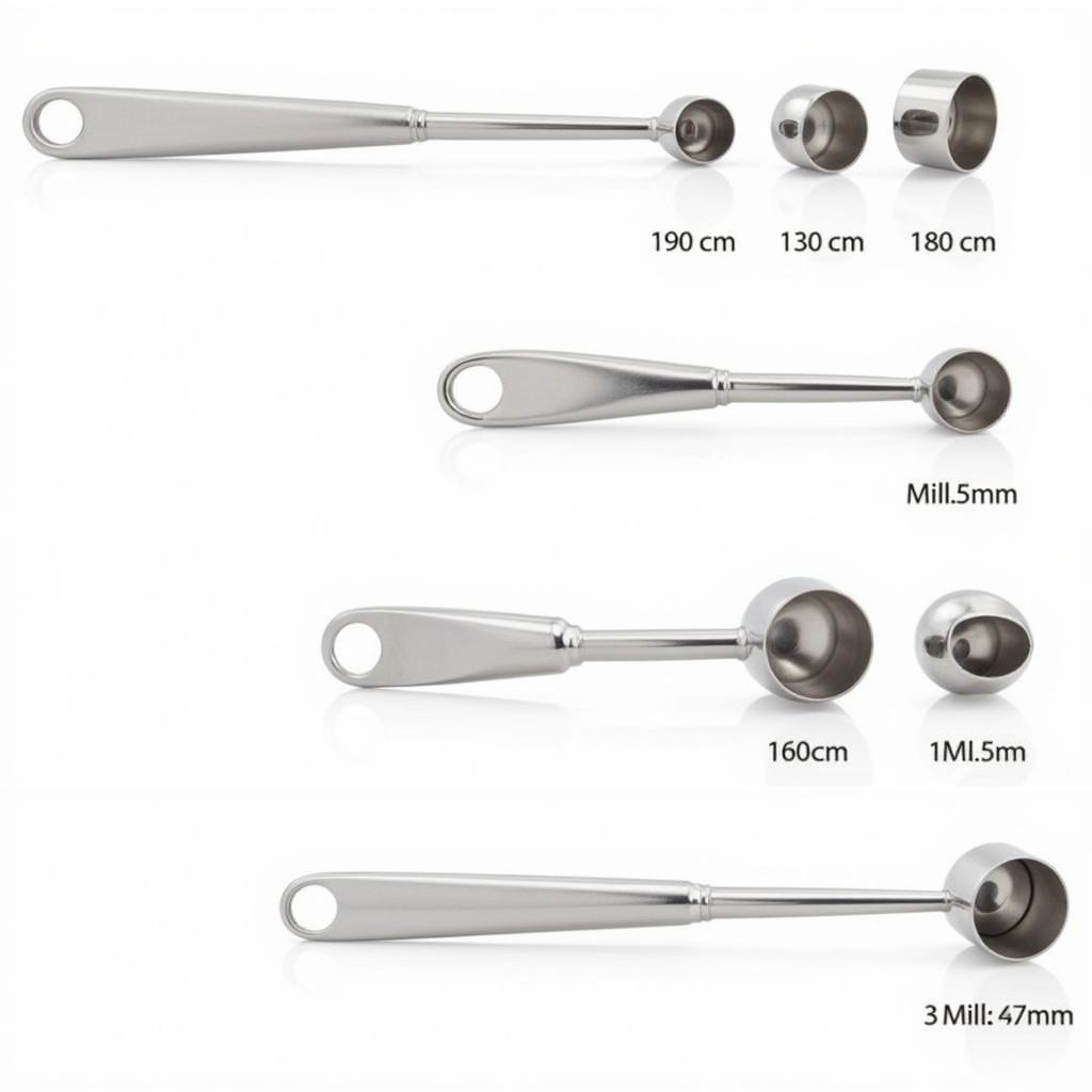 Various Sizes of Stainless Steel Food Scoops