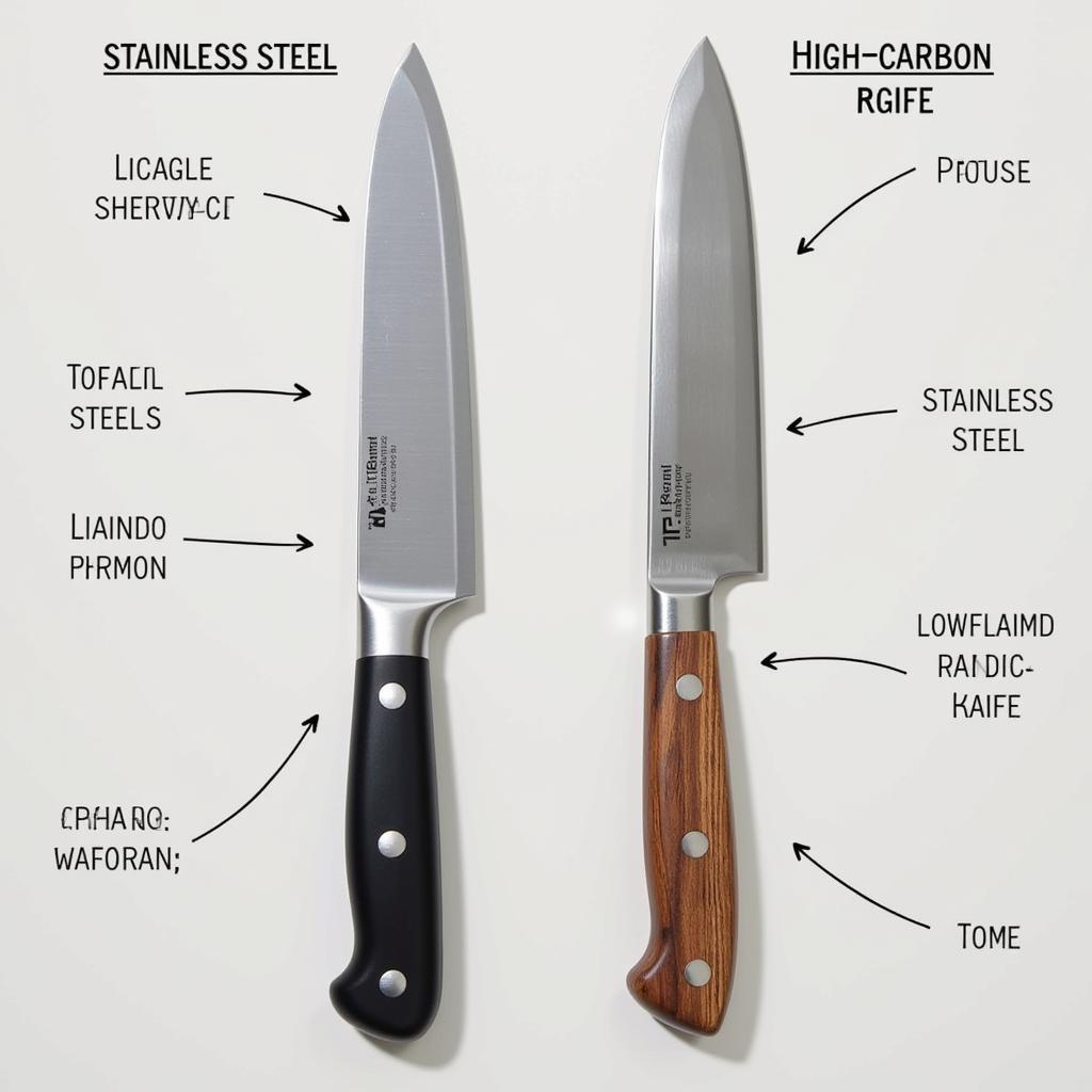 Comparing stainless steel and high-carbon steel knives, highlighting their respective advantages and disadvantages in terms of sharpness, durability, and maintenance.