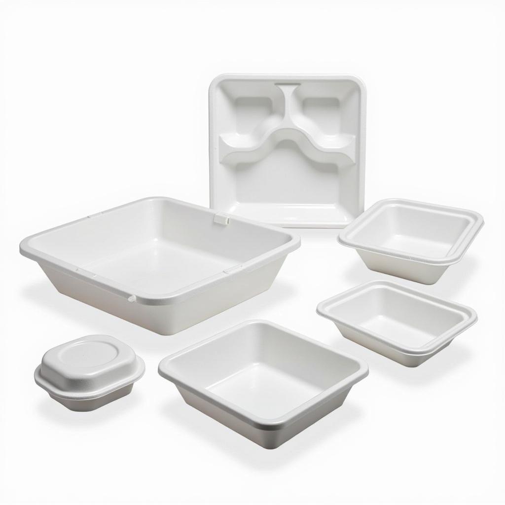 Variety of Styrofoam Food Containers with Lids