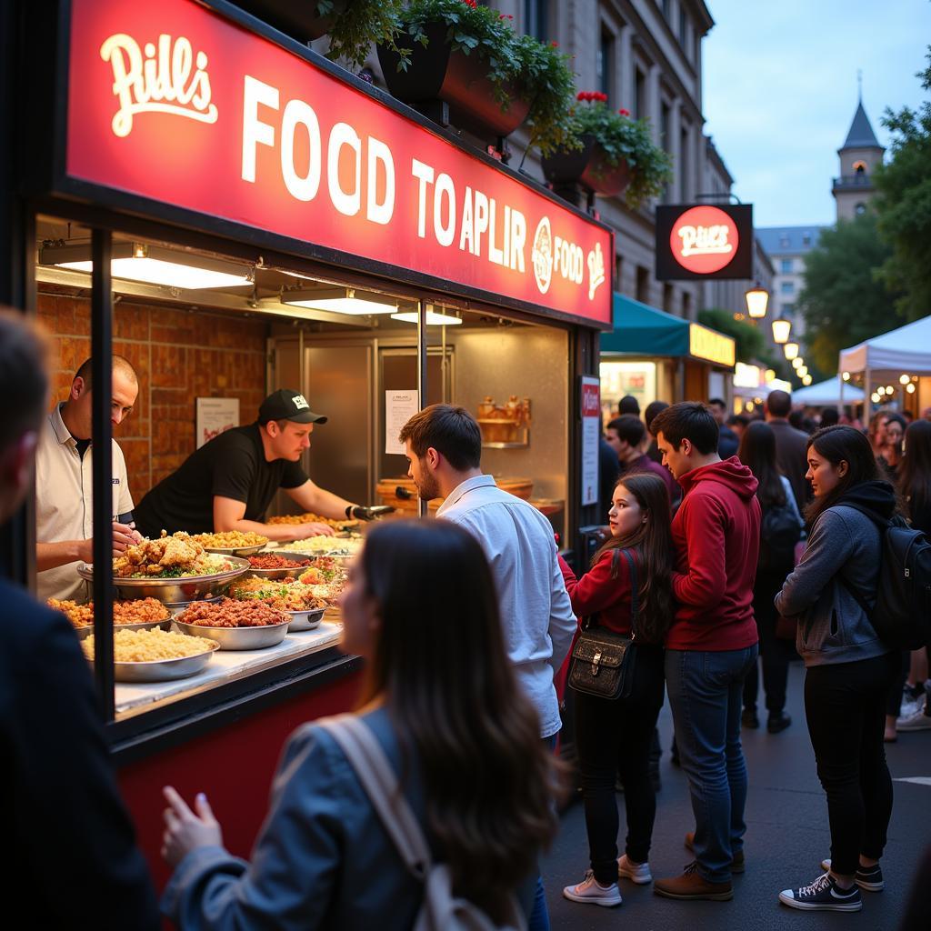 A Thriving Food Vendor Booth at an Event