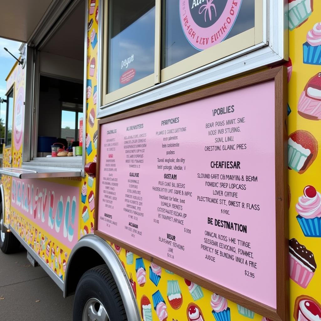 Sugar Love Food Truck Menu Display