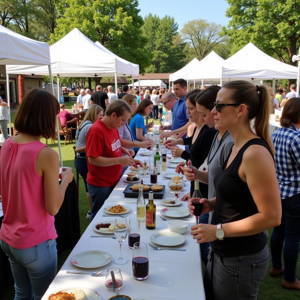 Attendees enjoying the Grand Tasting at the Suncoast Food and Wine Fest