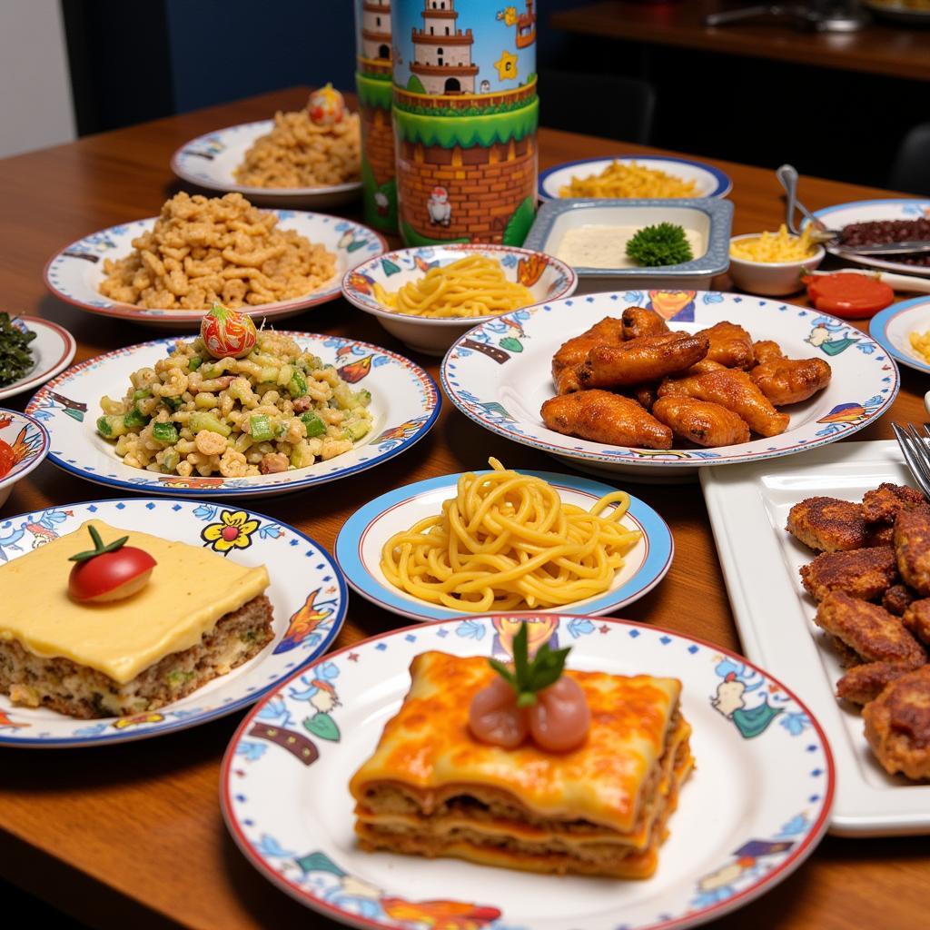 Super Mario Themed Main Courses Spread