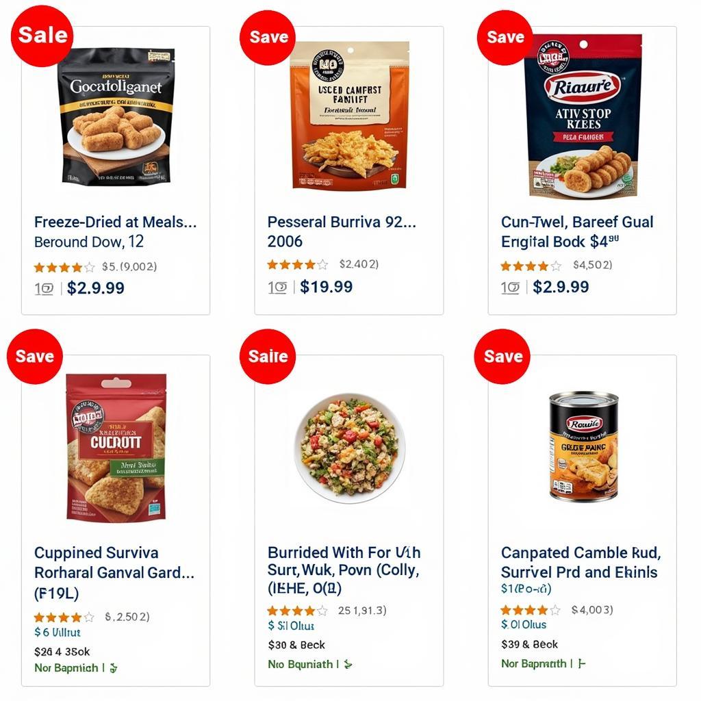 Survival food sale offers from different online retailers.