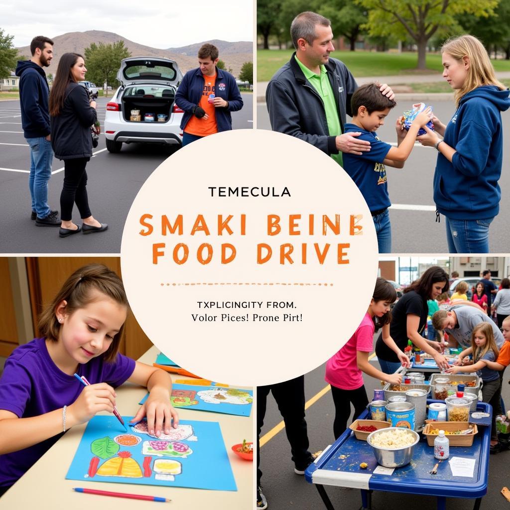 Community members participating in a food drive in Temecula.