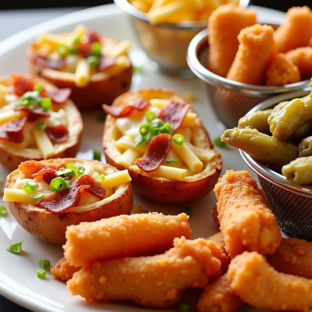 TGI Fridays Classic Snacks: Potato Skins, Mozzarella Sticks, Boneless Wings, and Fried Pickles