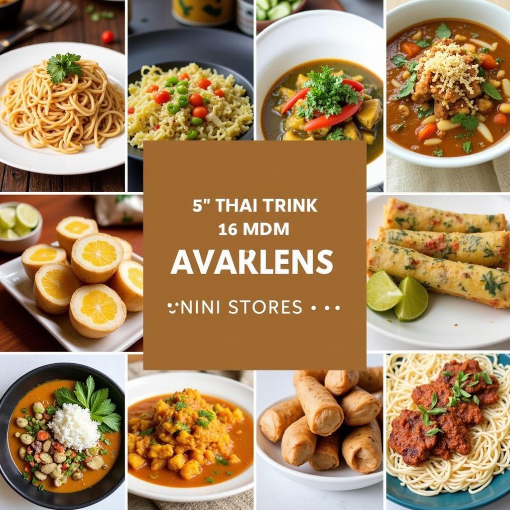 Popular Thai dishes available for order from an online store