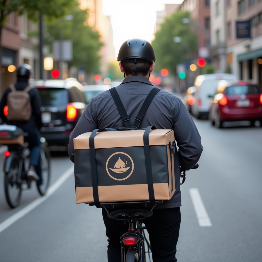 Thermal box being used for food delivery