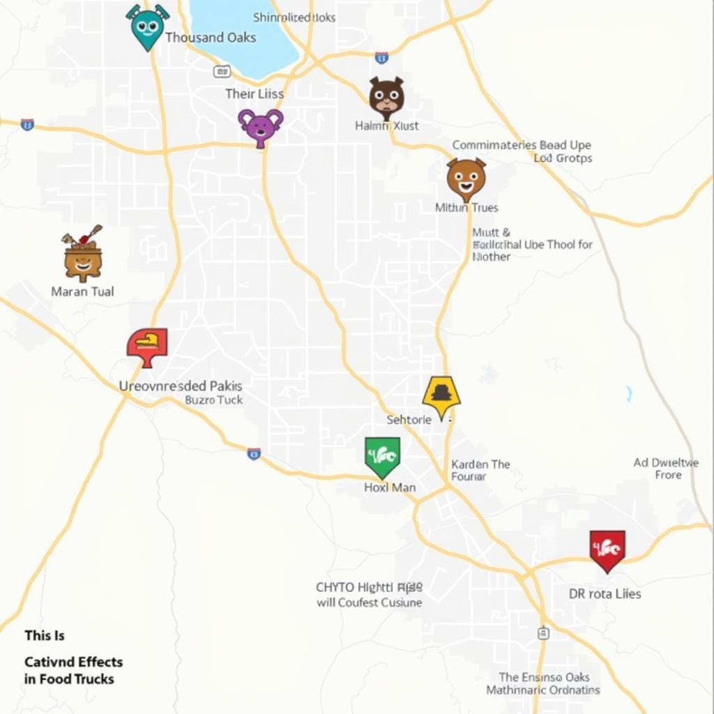 Thousand Oaks Food Truck Location Map