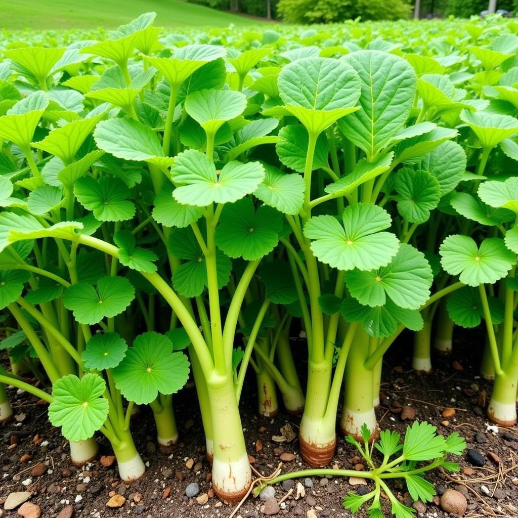 A thriving food plot of radishes