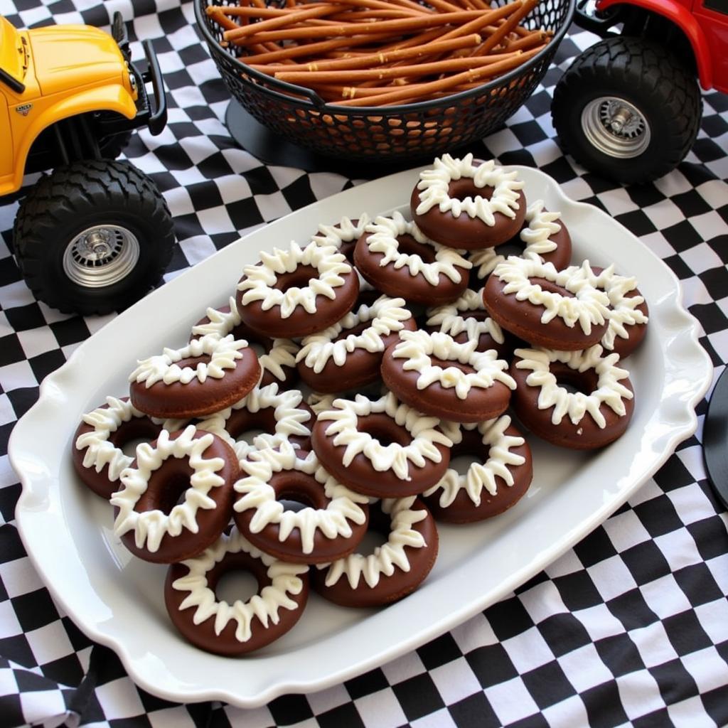 Tire-Tastic Donuts and Pretzel Rod Axle Snacks