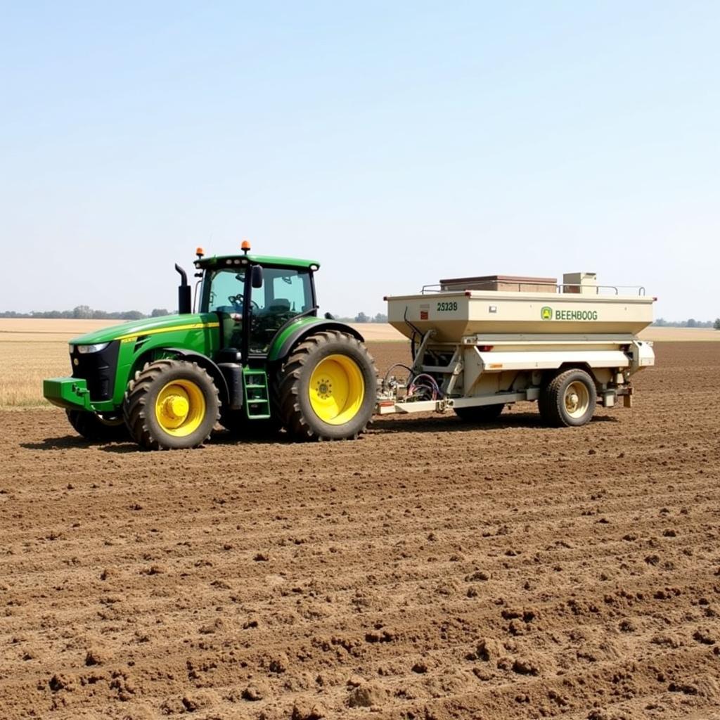 Tractor Pulling a Food Plot Seeder