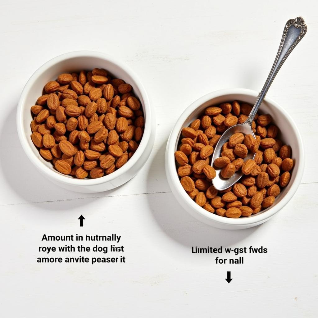 Transitioning to a Limited Ingredient Diet: Two bowls of dog food, one with the old food and one with the new limited ingredient food being gradually mixed.