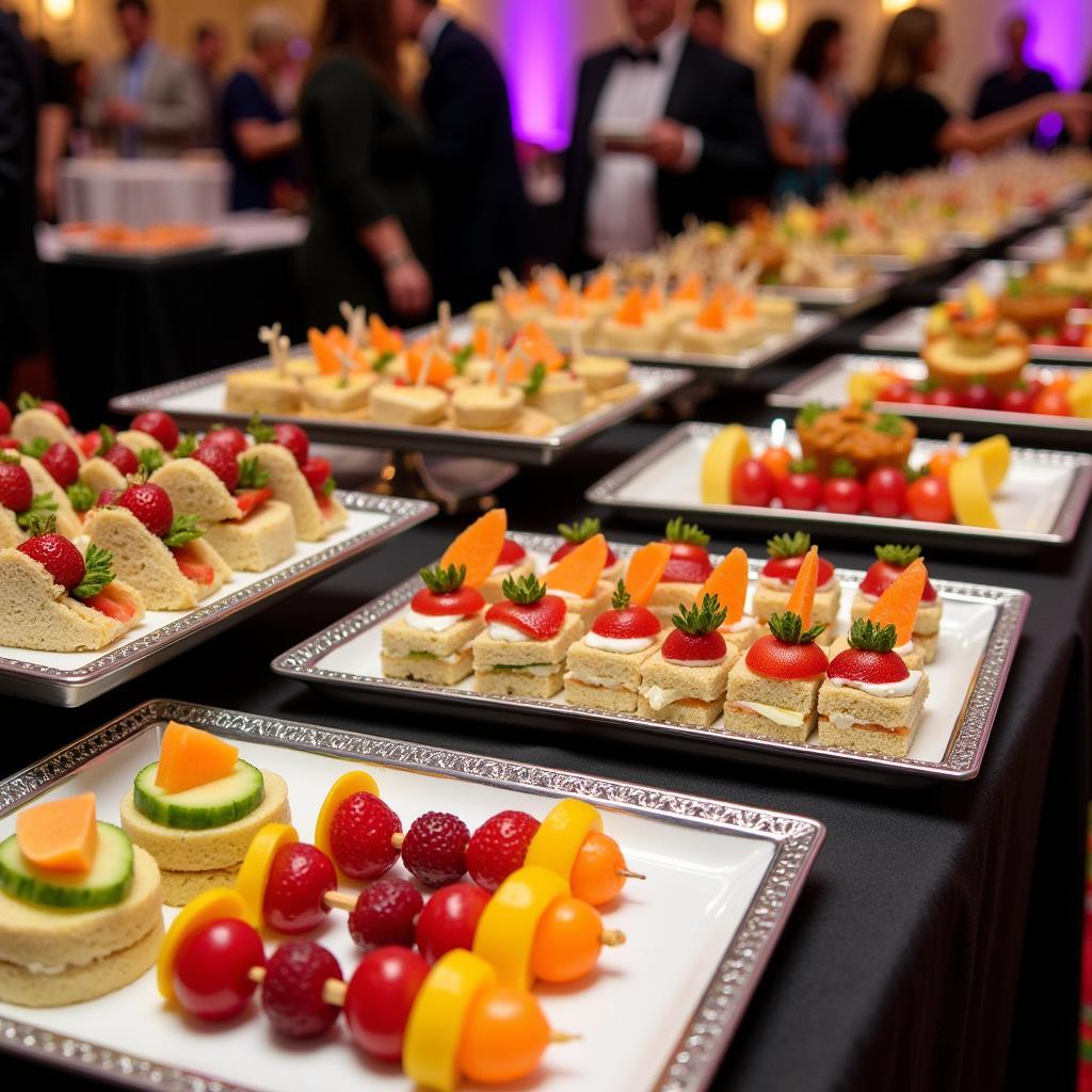 Tray Food at a Catering Event