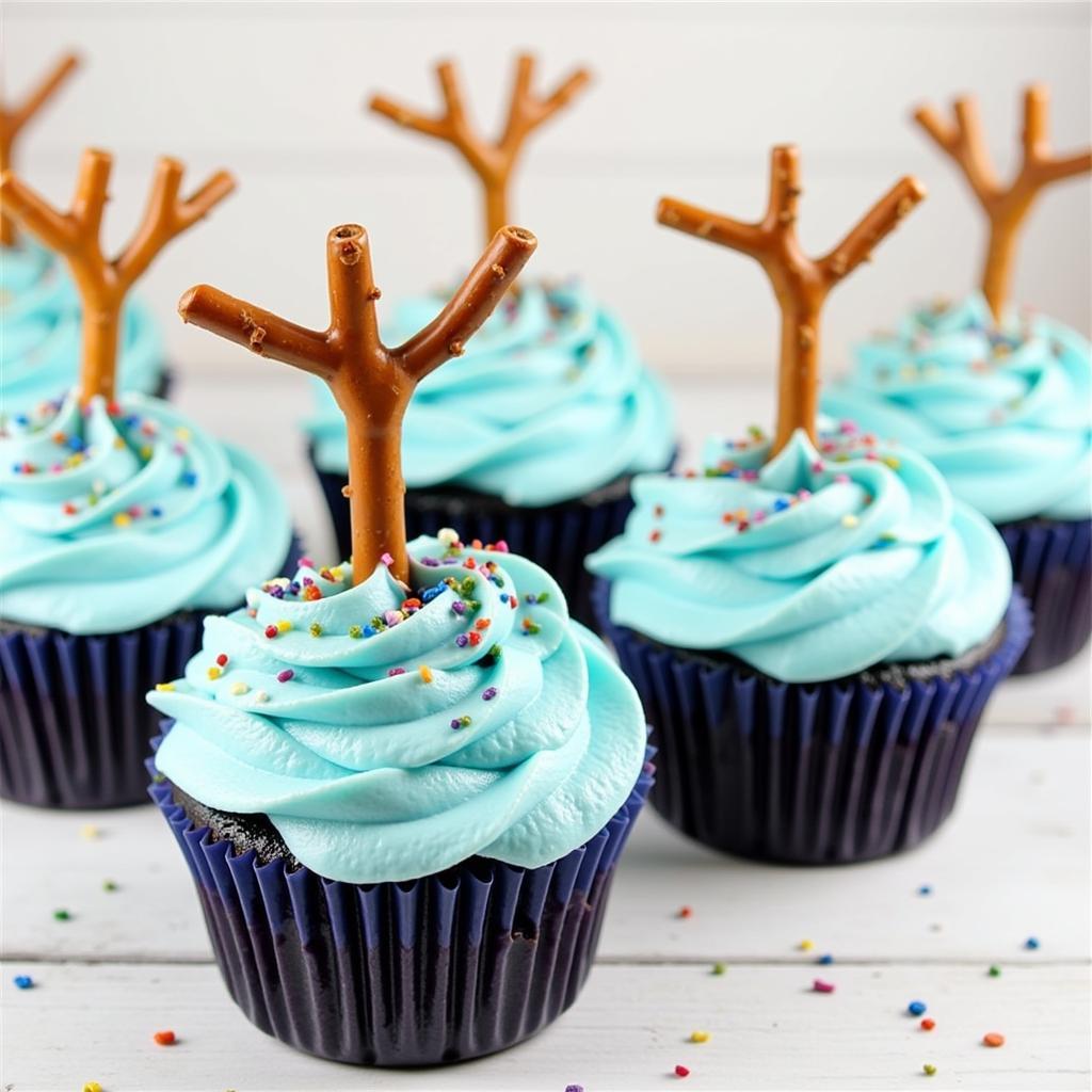 Trolls themed cupcakes inspired by Branch