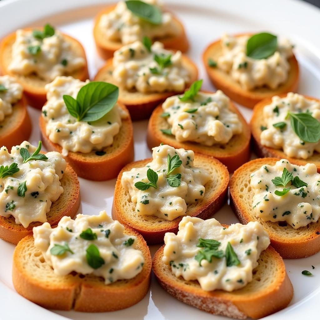 Truffle butter on toasted crostini with herbs