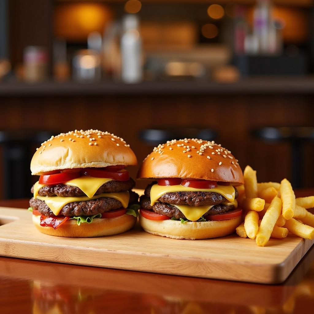 Juicy burgers and fries served as a Tuesday special in a Tampa restaurant