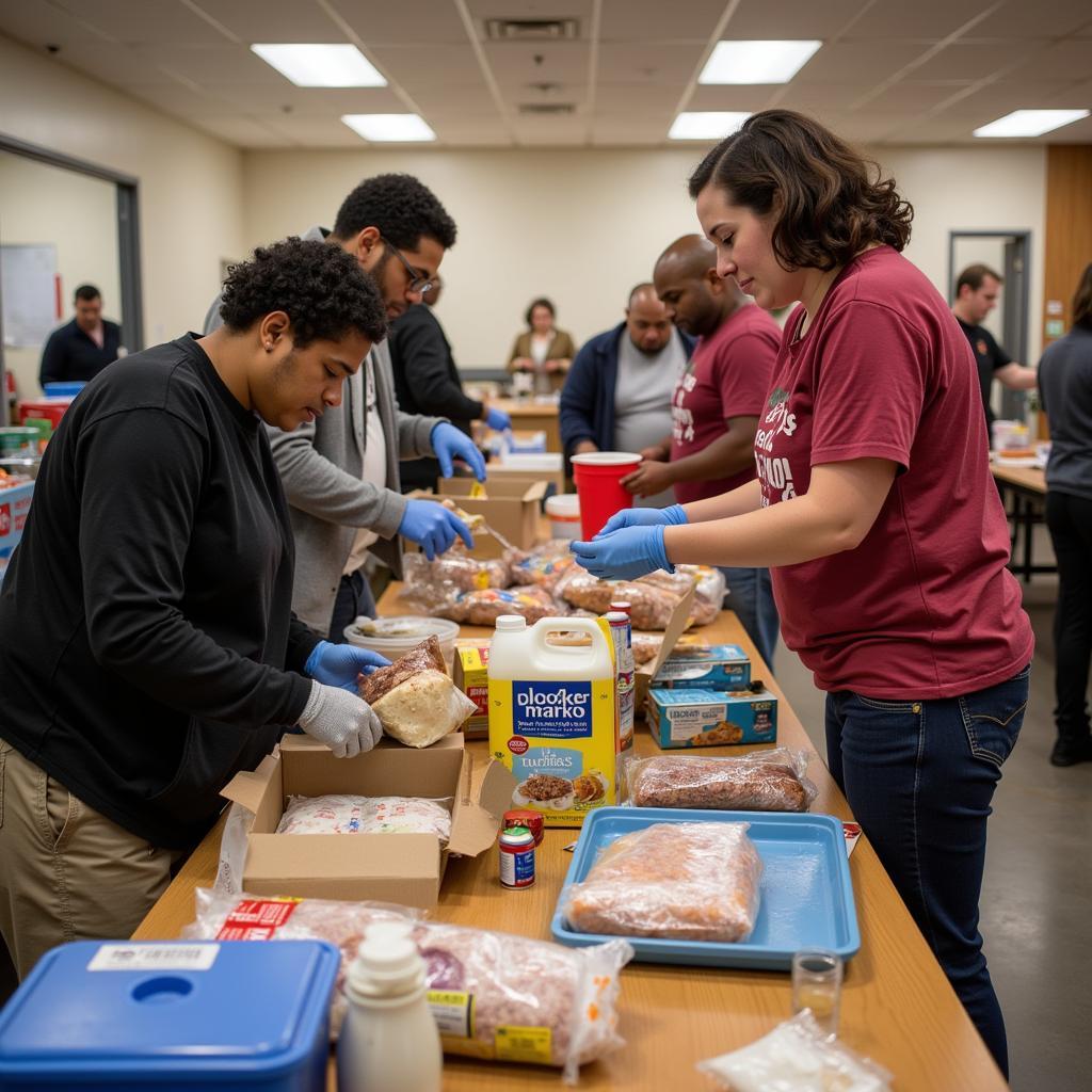 Volunteers at a Tulsa Food Pantry