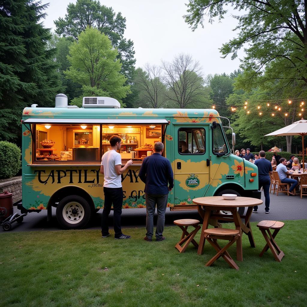 Turtle Island Food Truck Catering a Private Event