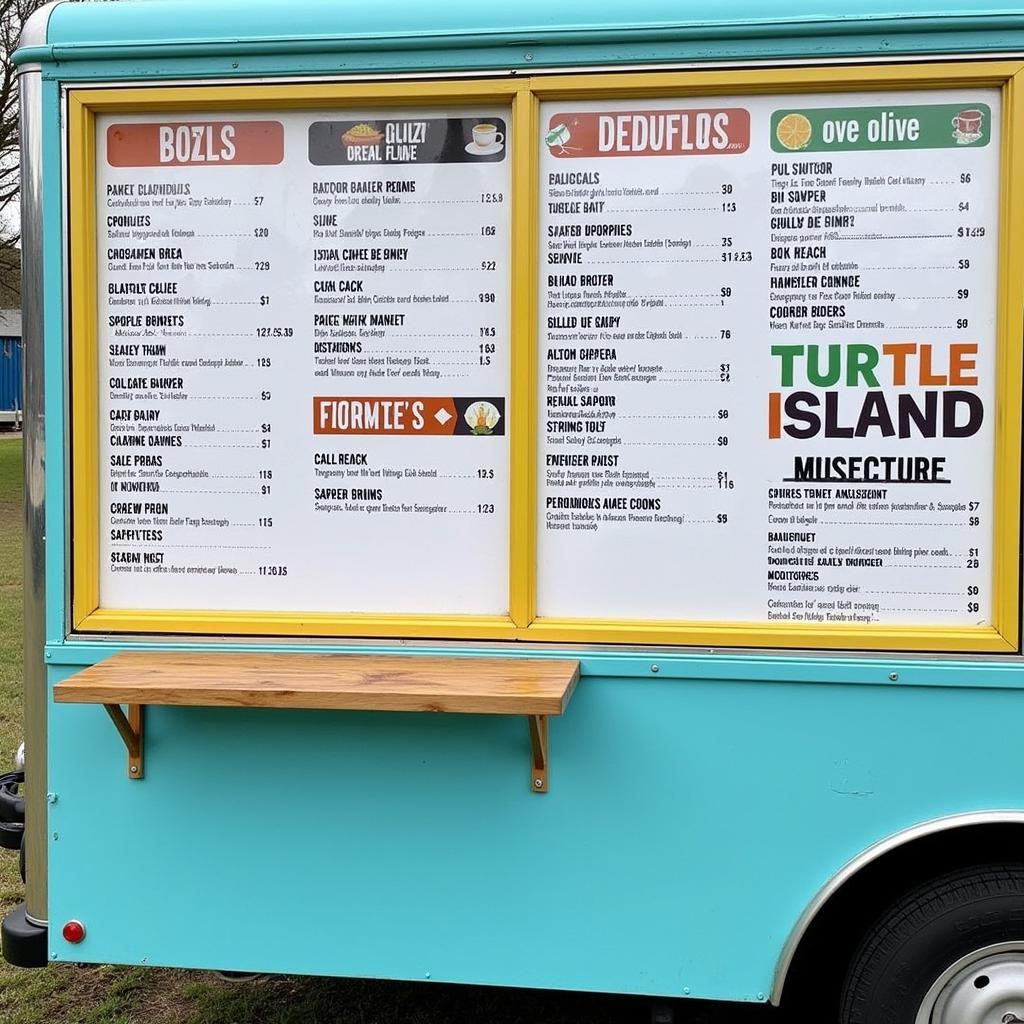 Turtle Island Food Truck Menu Display