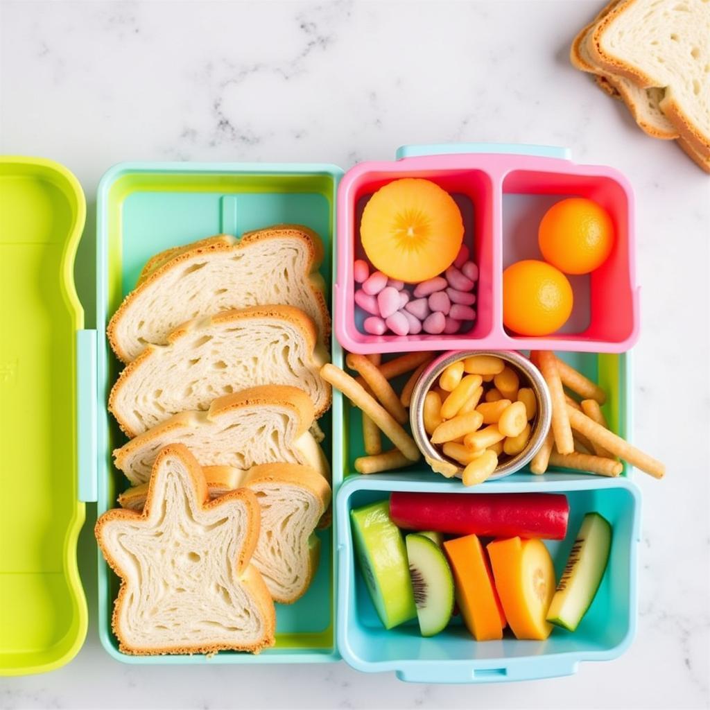 Kids lunch in two compartment food containers