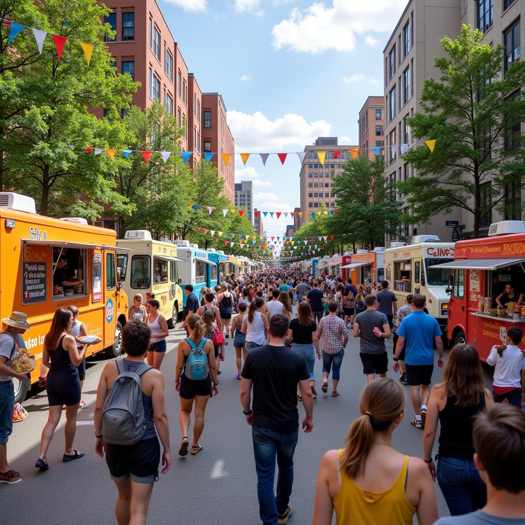 Union Center Food Truck Rally showcasing diverse cuisines from various food trucks.