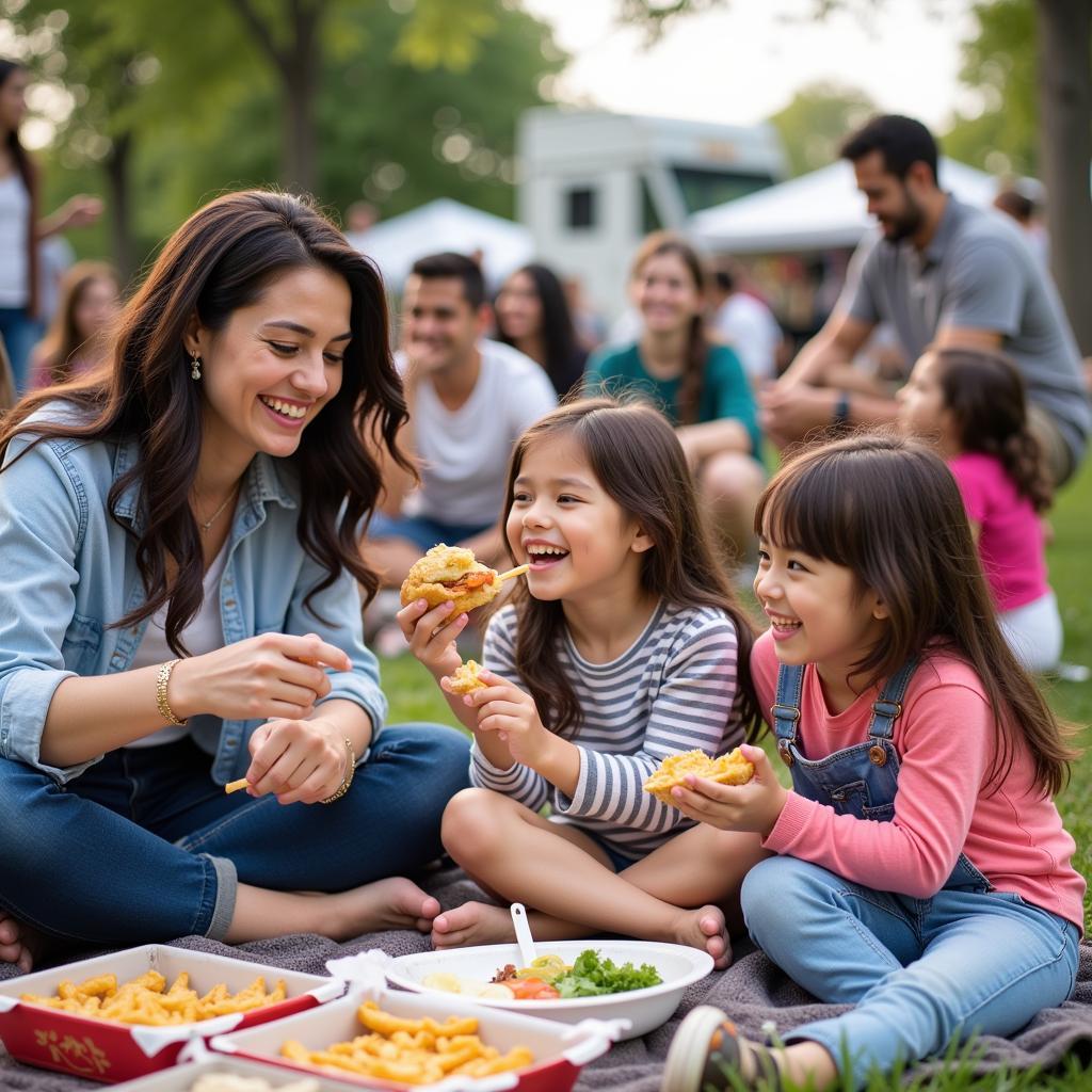 Union Depot Food Truck Festival Families Enjoying