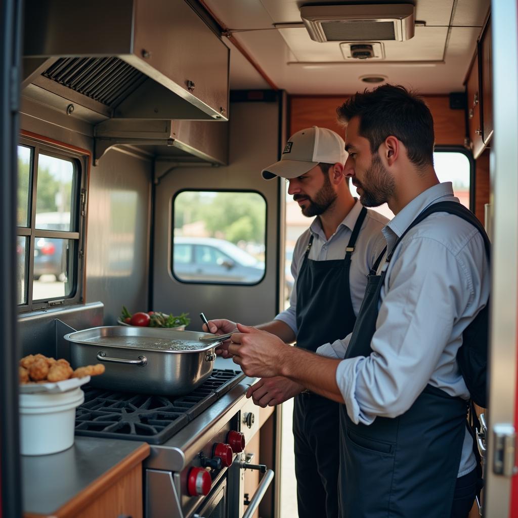 Inspecting a Used Food Truck for Sale in England