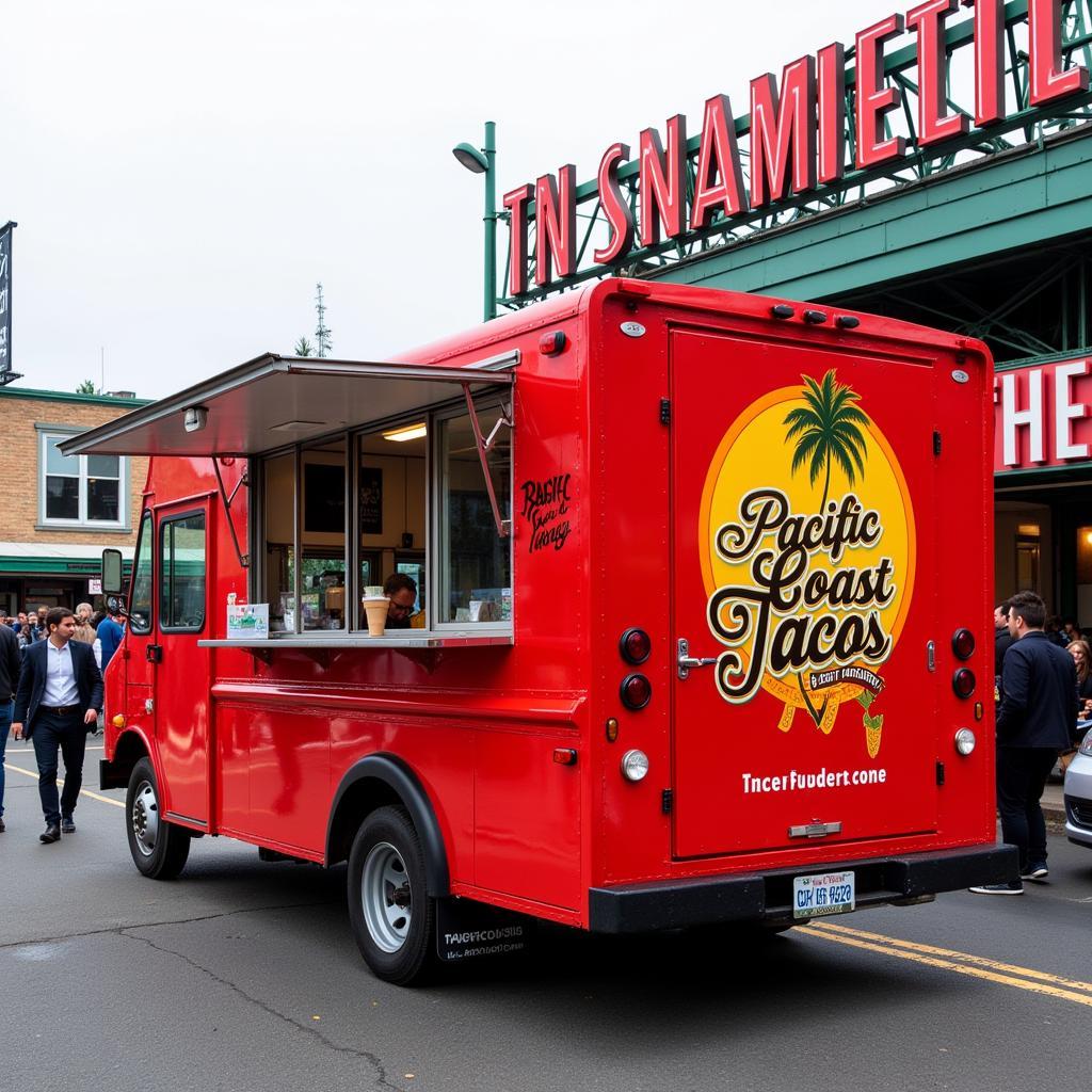 Exterior view of a used food truck for sale in Oregon