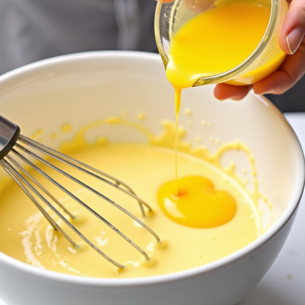 Adding Egg Yellow Food Colouring to Batter