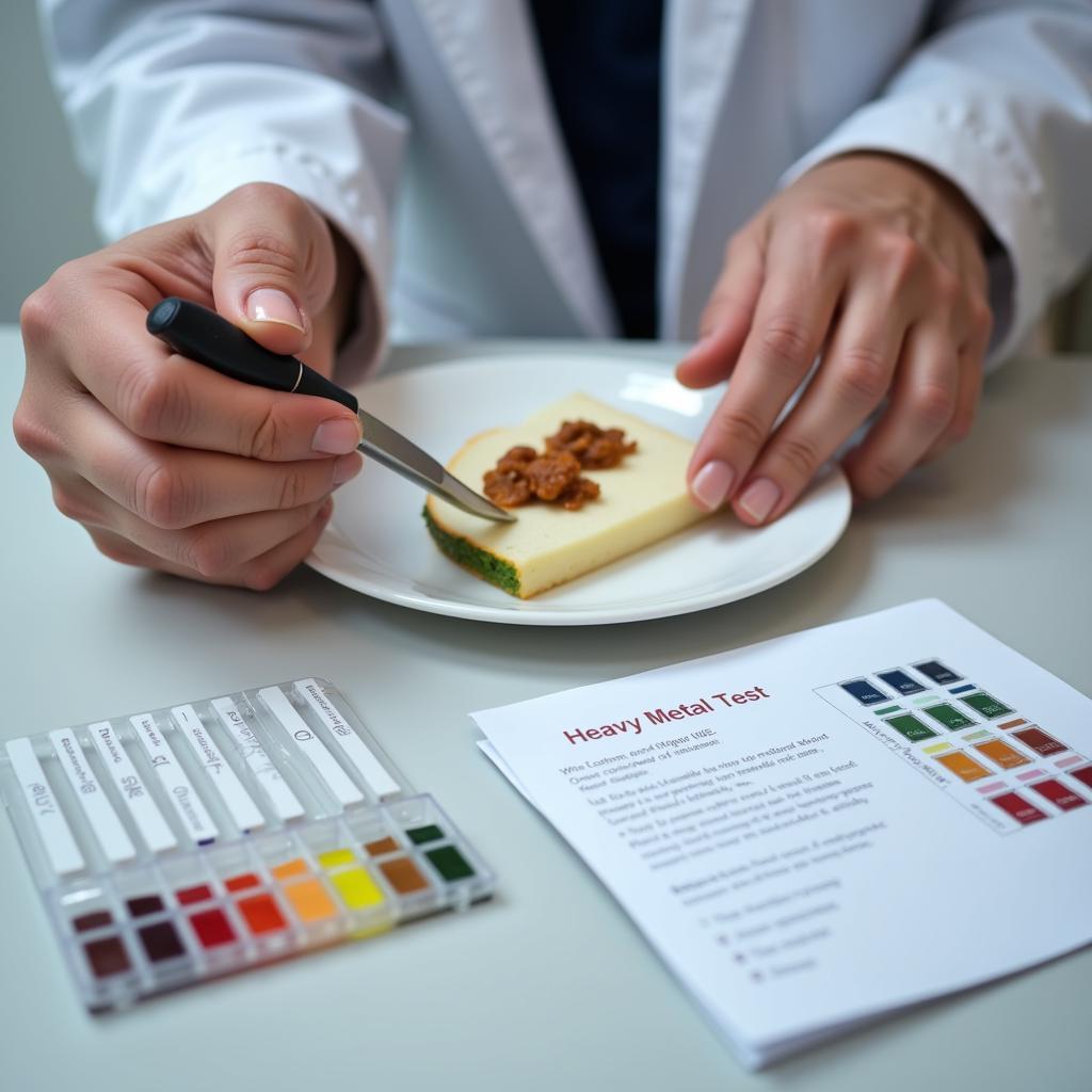 Using a Heavy Metal Test Kit on a Food Sample