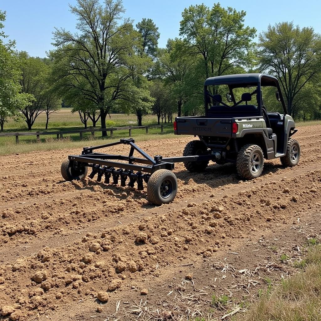 UTV Drag Harrow Smoothing and Leveling Food Plot