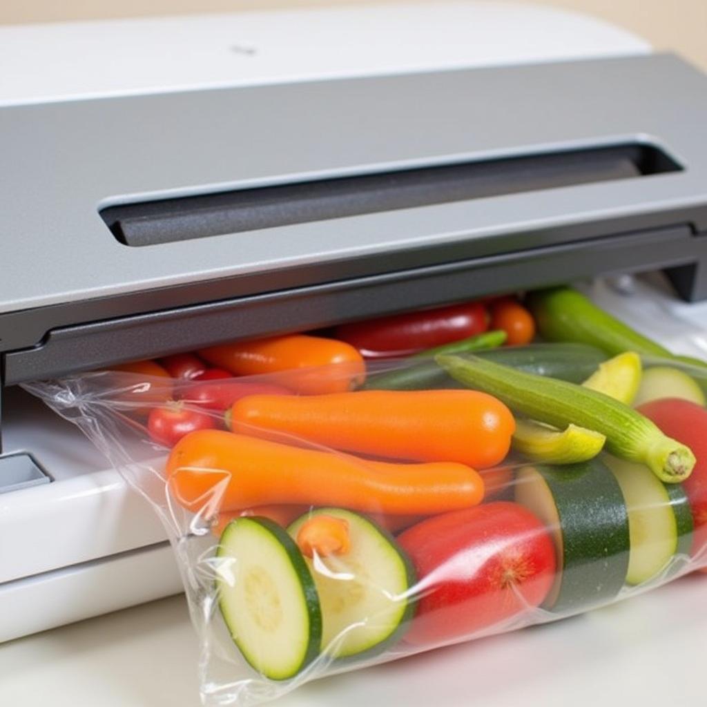 Vacuum Sealer Preserving Fresh Produce