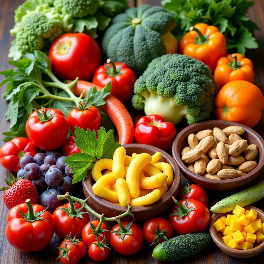 A variety of fresh fruits and vegetables promotes healthy eating habits.