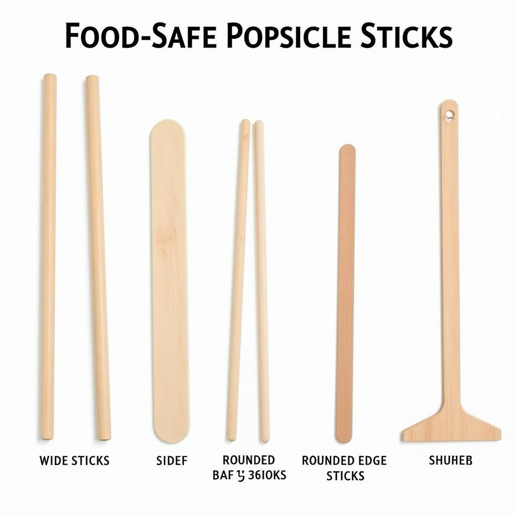 Different types of food-safe popsicle sticks