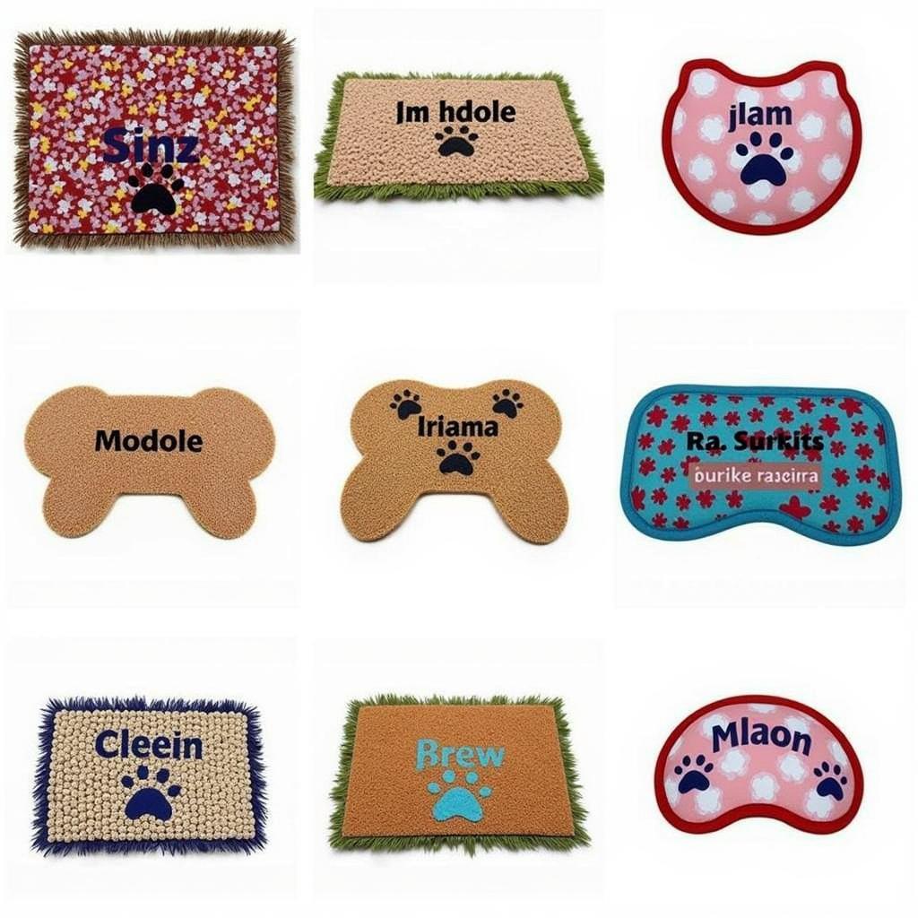 Various Personalized Dog Food and Water Mats