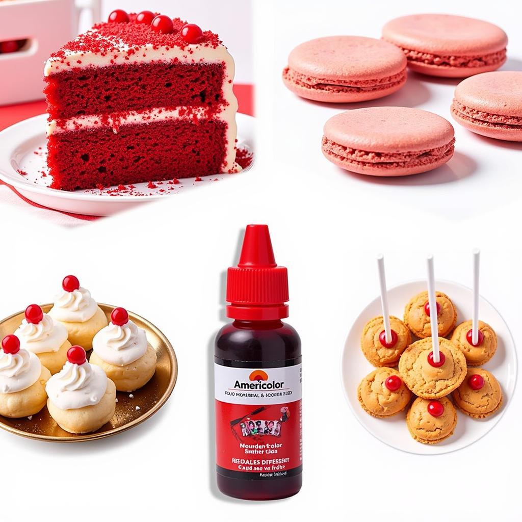 Various Red Desserts Colored with Americolor Super Red