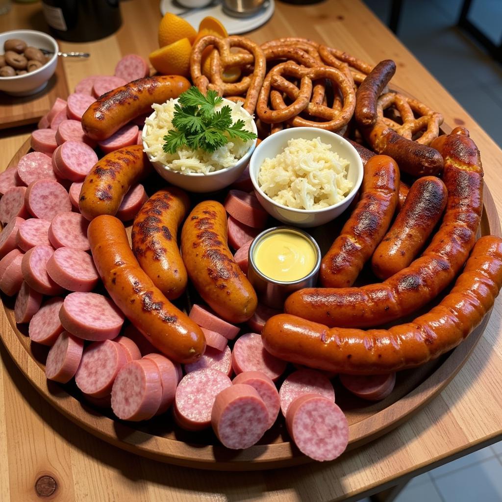 Vegan German Sausage Platter