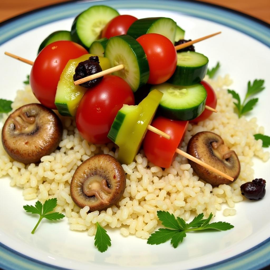 Colorful Vegetable Hedgehog on Couscous Base