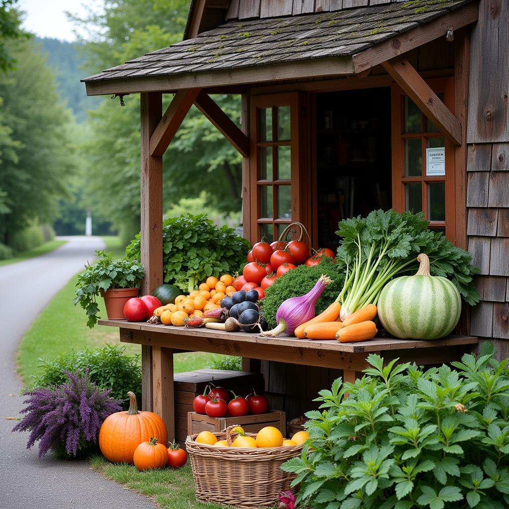 Vermont Farm Stand with Fresh Vegetables