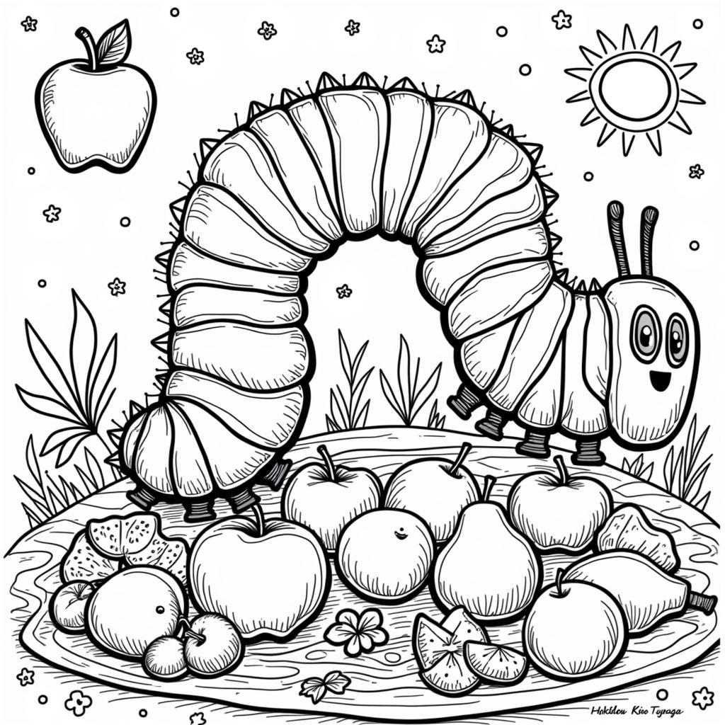 Very Hungry Caterpillar Printable Coloring Pages