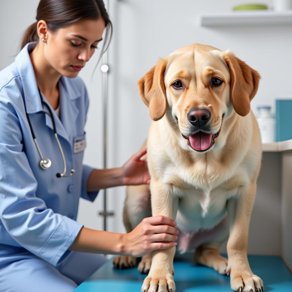 Veterinarian Checking Dog's Joint Health