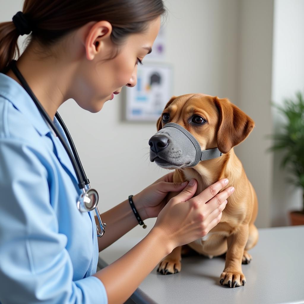 Veterinarian Examining Dog for Food Allergies