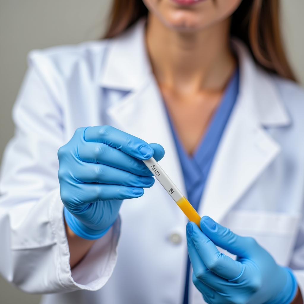 Veterinarian Examining Dog Urine