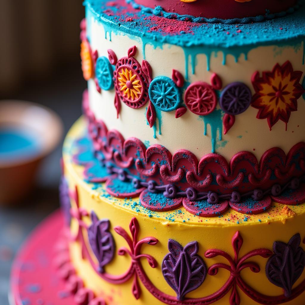 Vibrant Cake Decorated with India Tree Food Dye