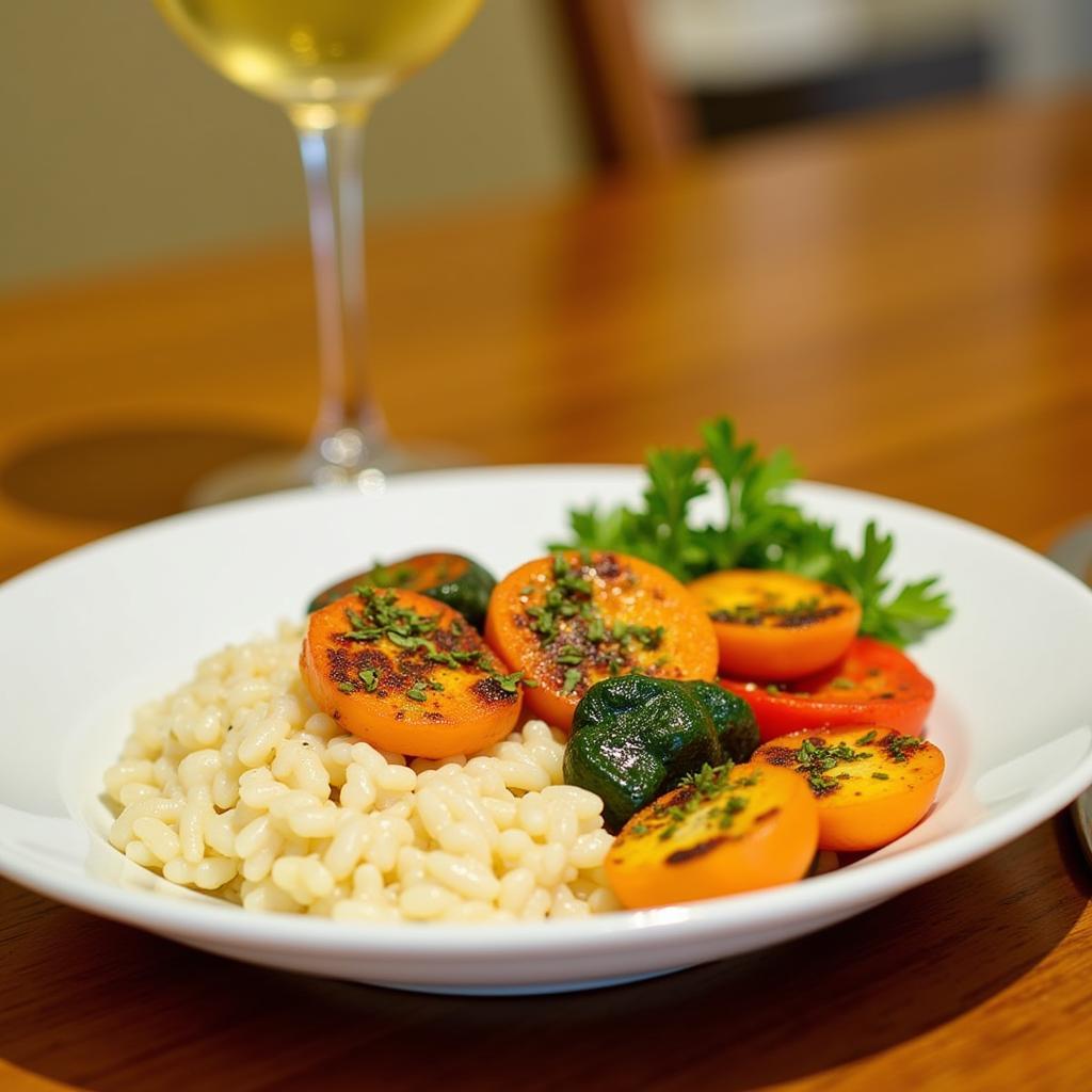 Viognier paired with vegetarian risotto