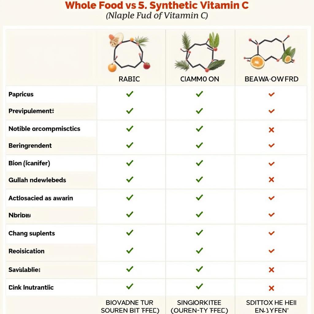 Comparing whole food and synthetic vitamin C