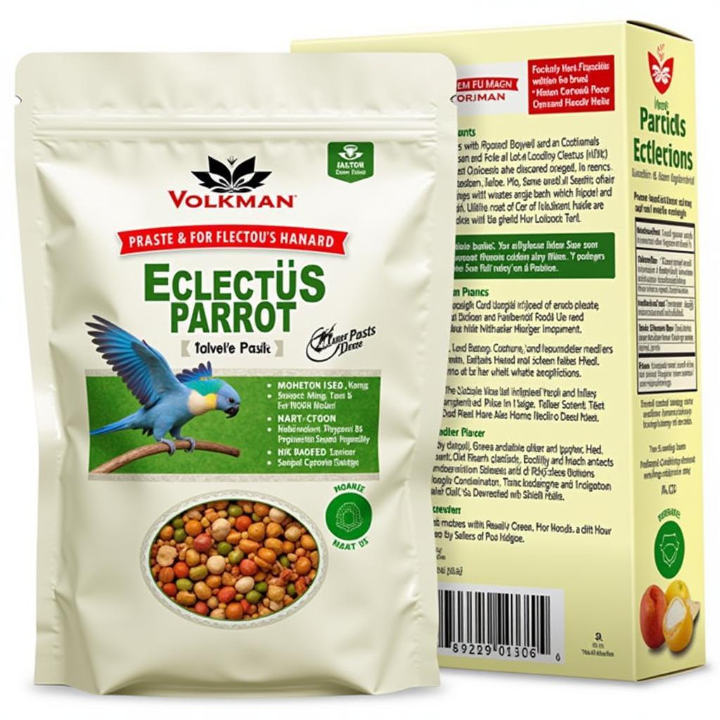 Volkman Eclectus Parrot Food Packaging